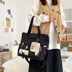 Gexo Canvas Tote Bag with Multi-Pocket Storage