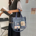 Gexo Canvas Tote Bag with Multi-Pocket Storage