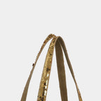 Gexo Canvas Tote Bag with Sequin Trim