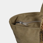 Gexo Canvas Tote Bag with Sequin Trim