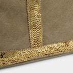 Gexo Canvas Tote Bag with Sequin Trim