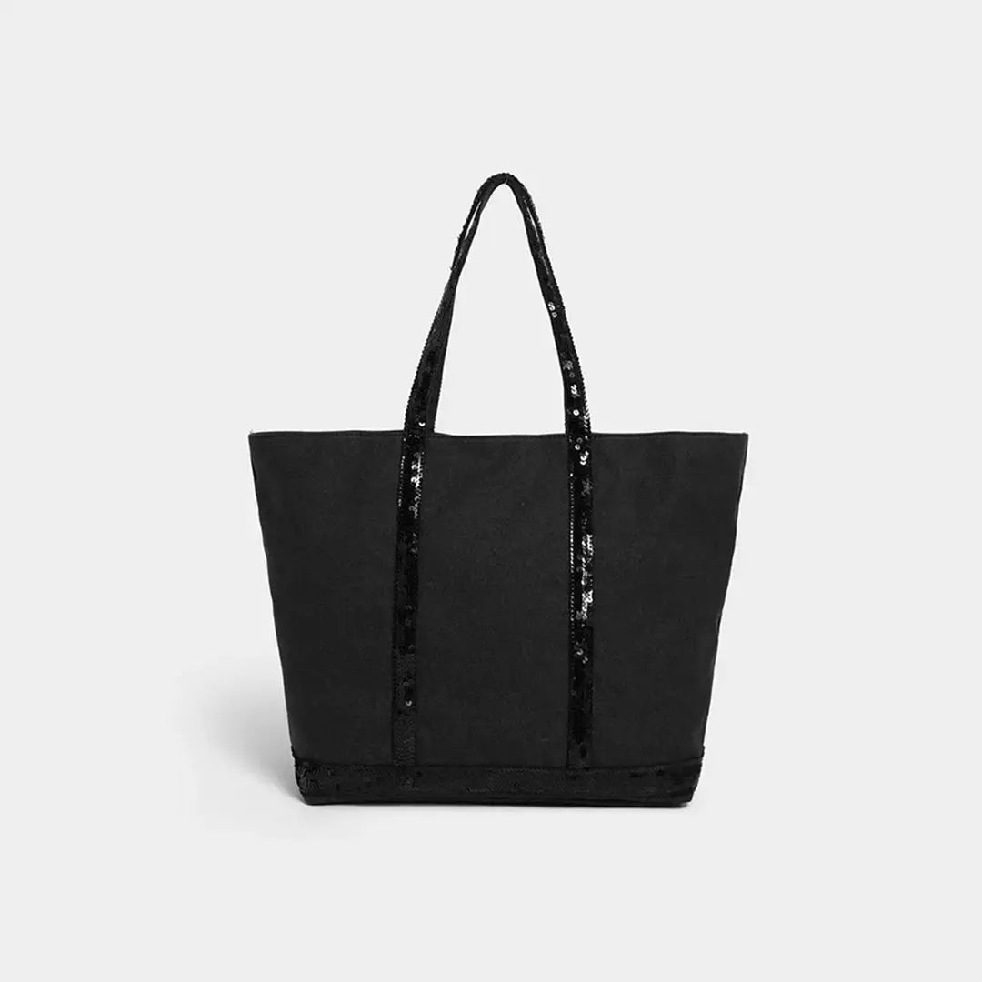 Gexo Canvas Tote Bag with Sequin Trim