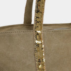 Gexo Canvas Tote Bag with Sequin Trim