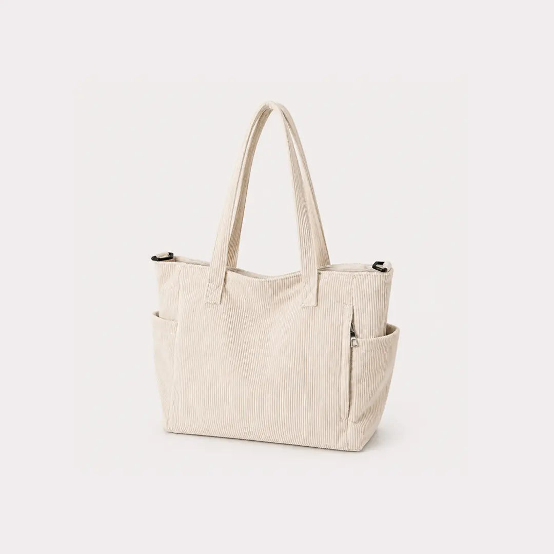 Gexo Corduroy Tote Bag, Large Everyday Shoulder and Crossbody Handbag