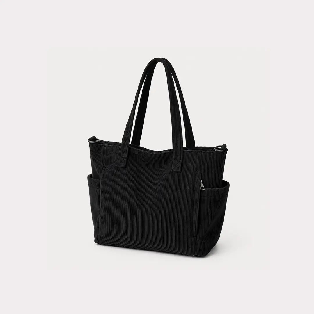 Gexo Corduroy Tote Bag, Large Everyday Shoulder and Crossbody Handbag