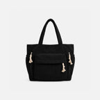 Gexo Corduroy Tote Bag with Large Capacity and Multi-Pocket Storage
