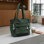 Gexo Corduroy Tote Bag with Large Capacity and Multi-Pocket Storage