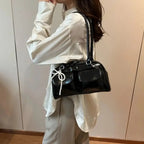 Gexo Korean Style PU Shoulder Bag with Retro Bowling Design
