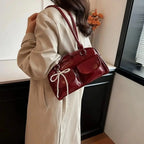 Gexo Korean Style PU Shoulder Bag with Retro Bowling Design