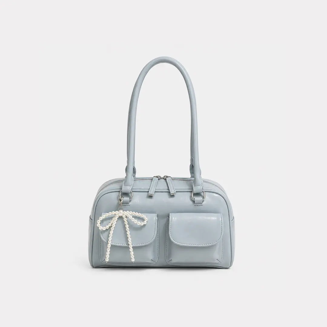 Gexo Korean Style PU Shoulder Bag with Retro Bowling Design