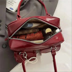 Gexo Korean Style PU Shoulder Bag with Retro Bowling Design