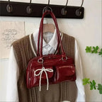 Gexo Korean Style PU Shoulder Bag with Retro Bowling Design