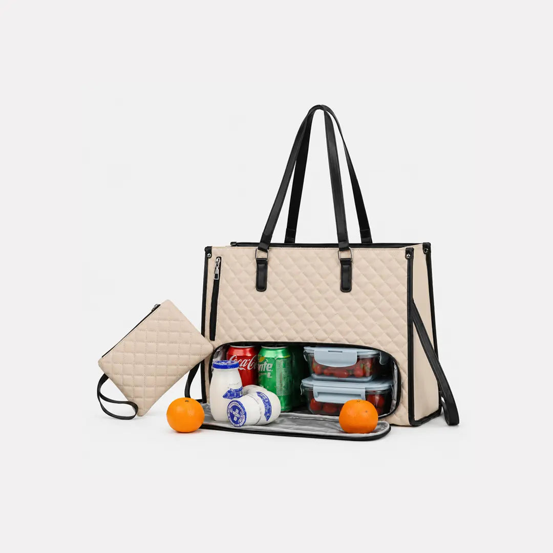 Gexo Laptop Lunch Tote Bag with Insulated Cooler Compartment and 15.6-Inch Laptop Storage