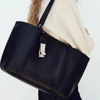 Gexo Large PU Leather Tote Bag for Work, Shopping and Daily Carry