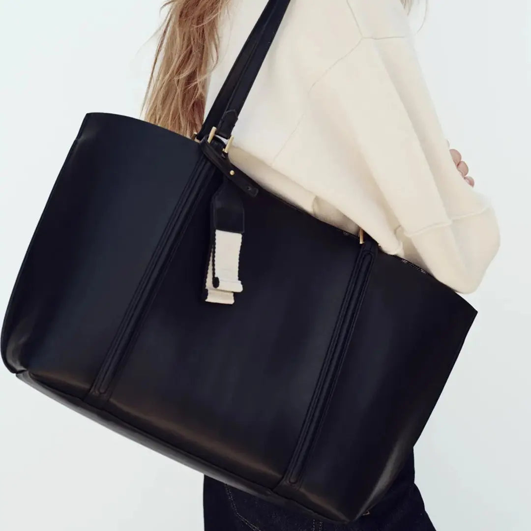 Gexo Large PU Leather Tote Bag for Work, Shopping and Daily Carry