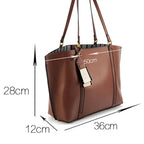 Gexo Large PU Leather Tote Bag for Work, Shopping and Daily Carry