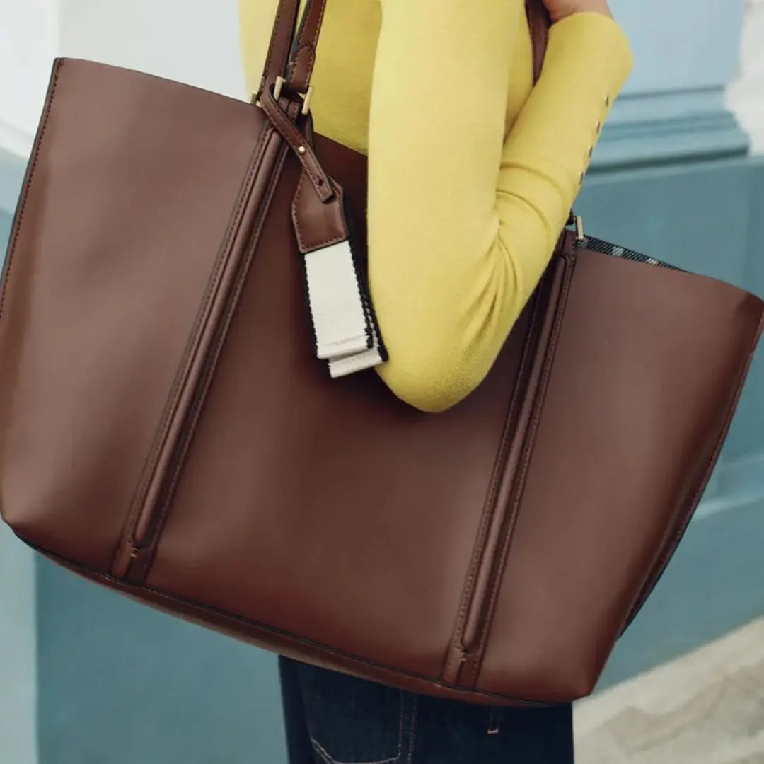 Gexo Large PU Leather Tote Bag for Work, Shopping and Daily Carry
