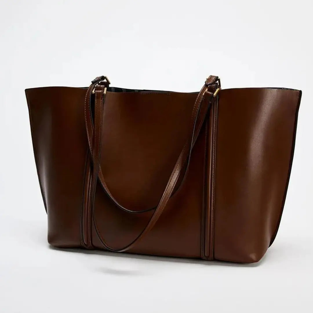 Gexo Large PU Leather Tote Bag for Work, Shopping and Daily Carry
