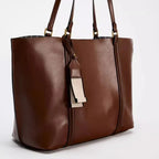 Gexo Large PU Leather Tote Bag for Work, Shopping and Daily Carry