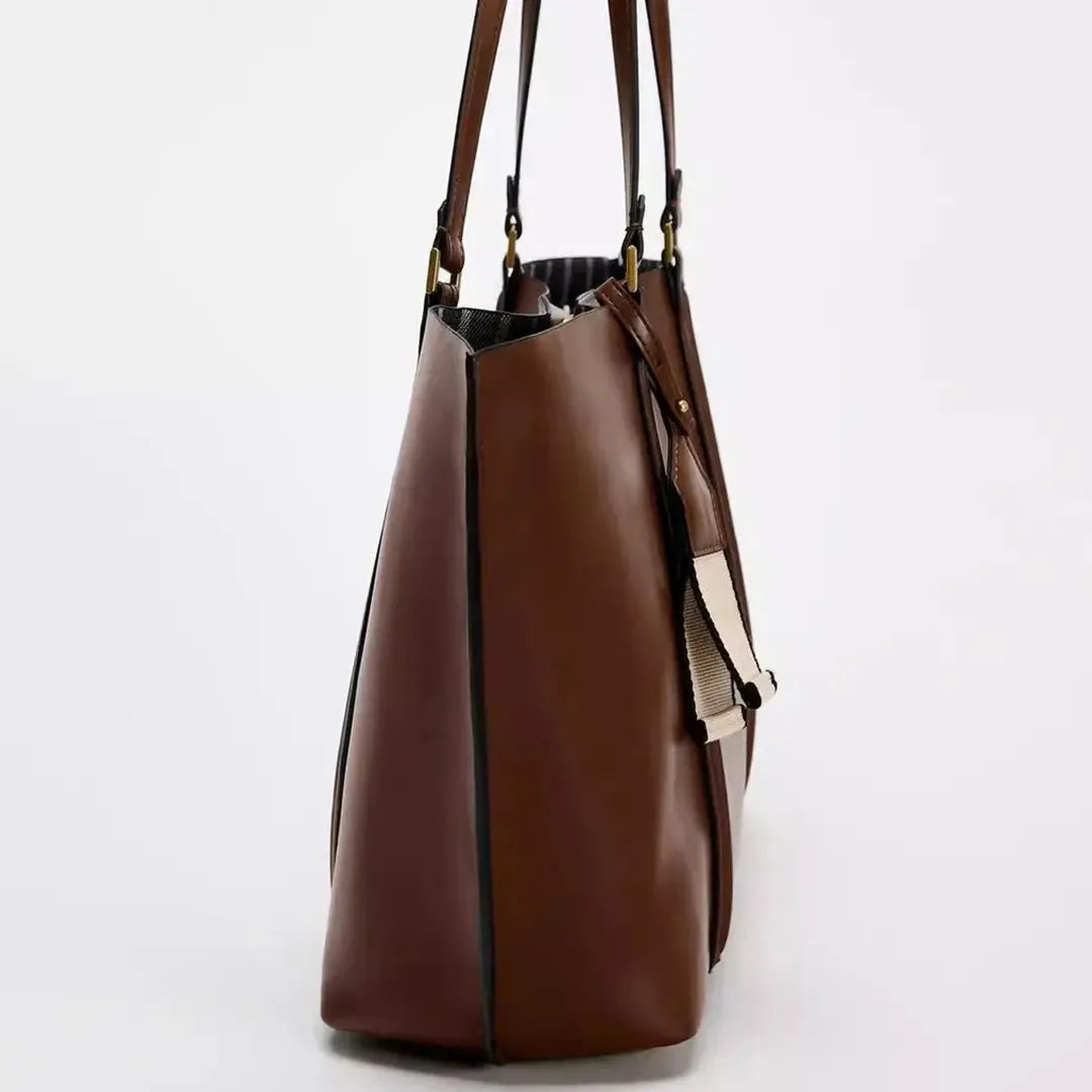 Gexo Large PU Leather Tote Bag for Work, Shopping and Daily Carry
