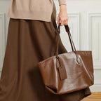 Gexo Luxury Genuine Leather Tote Bag for Work, Travel and Daily Use