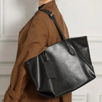 Gexo Luxury Genuine Leather Tote Bag for Work, Travel and Daily Use