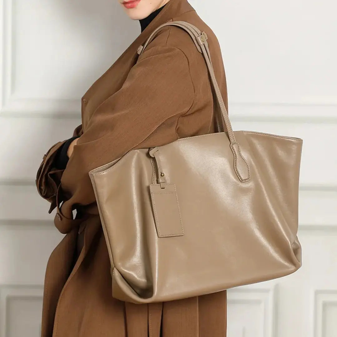 Gexo Luxury Genuine Leather Tote Bag for Work, Travel and Daily Use