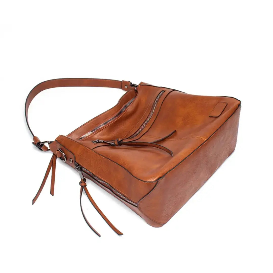 Gexo Multi Zip Shoulder Tote Bag, Crossbody Everyday Handbag