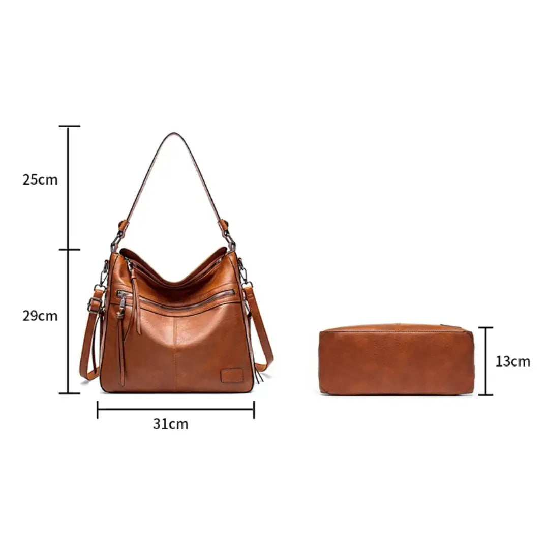 Gexo Multi Zip Shoulder Tote Bag, Crossbody Everyday Handbag