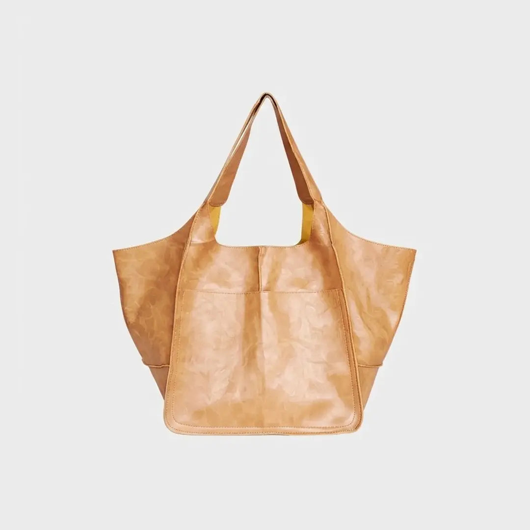 Gexo Oversized PU Leather Tote Bag, Large Everyday Shoulder Handbag