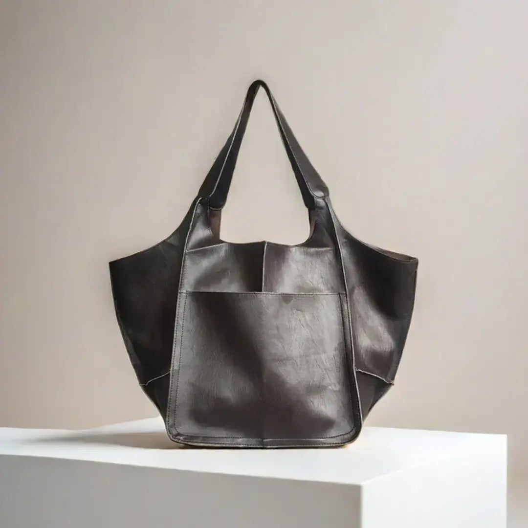 Gexo Oversized PU Leather Tote Bag, Large Everyday Shoulder Handbag