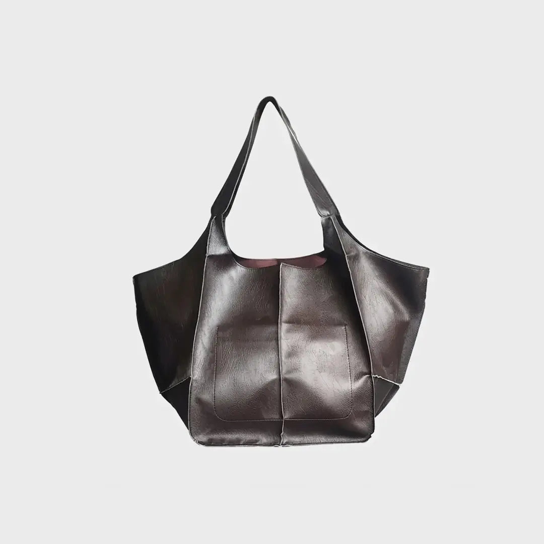Gexo Oversized PU Leather Tote Bag, Large Everyday Shoulder Handbag