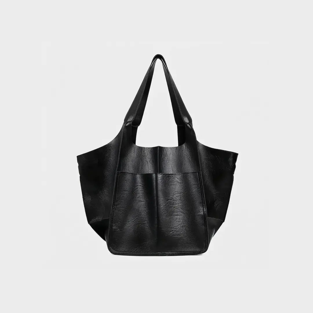 Gexo Oversized PU Leather Tote Bag, Large Everyday Shoulder Handbag