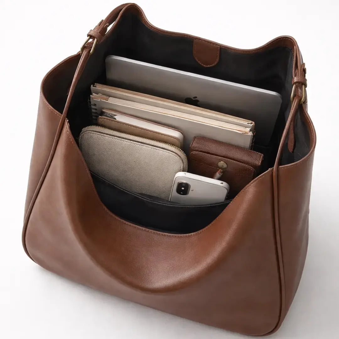 Gexo PU Leather Tote Bag with Large Capacity and Minimalist Design