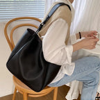 Gexo PU Leather Tote Bag with Large Capacity and Minimalist Design