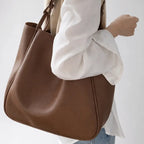 Gexo PU Leather Tote Bag with Large Capacity and Minimalist Design