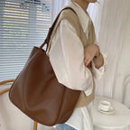 Gexo PU Leather Tote Bag with Large Capacity and Minimalist Design