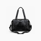 Gexo PU Leather Travel Black Tote Bag with Crossbody Strap