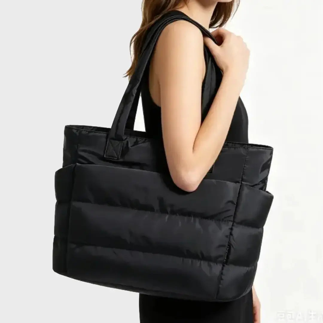 Gexo Quilted Laptop Tote Bag, Large Travel and Work Shoulder Bag
