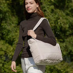 Gexo Quilted Laptop Tote Bag, Large Travel and Work Shoulder Bag