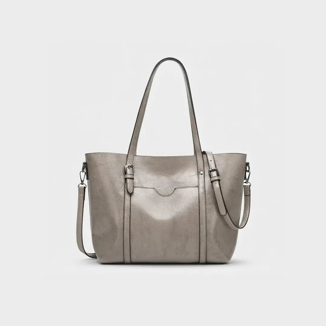 Gexo Structured Black Tote Bag with Crossbody Strap