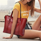 Gexo Structured Black Tote Bag with Crossbody Strap
