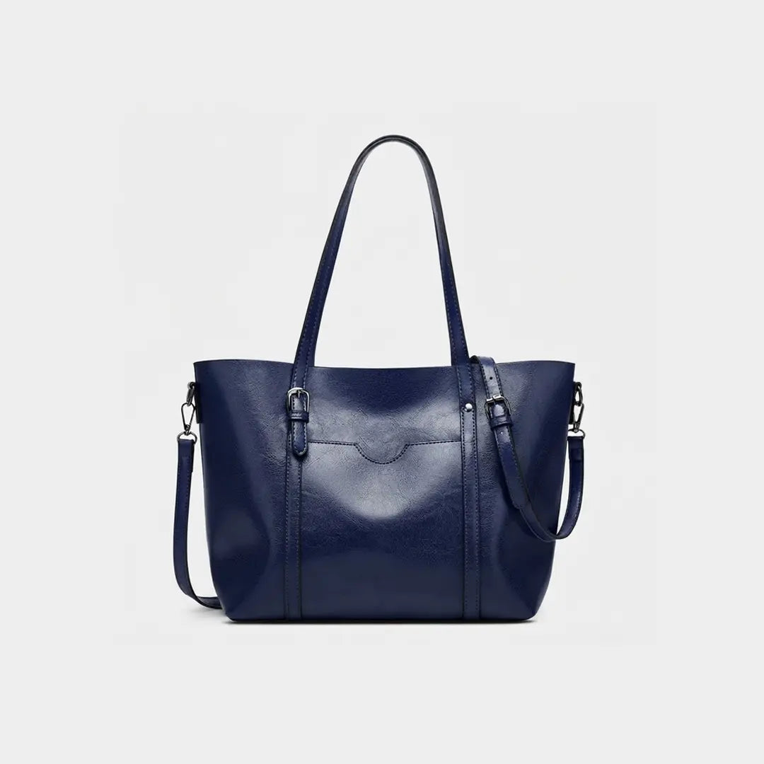 Gexo Structured Black Tote Bag with Crossbody Strap