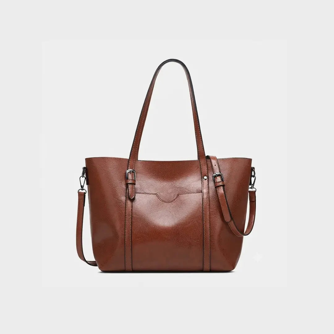Gexo Structured Black Tote Bag with Crossbody Strap