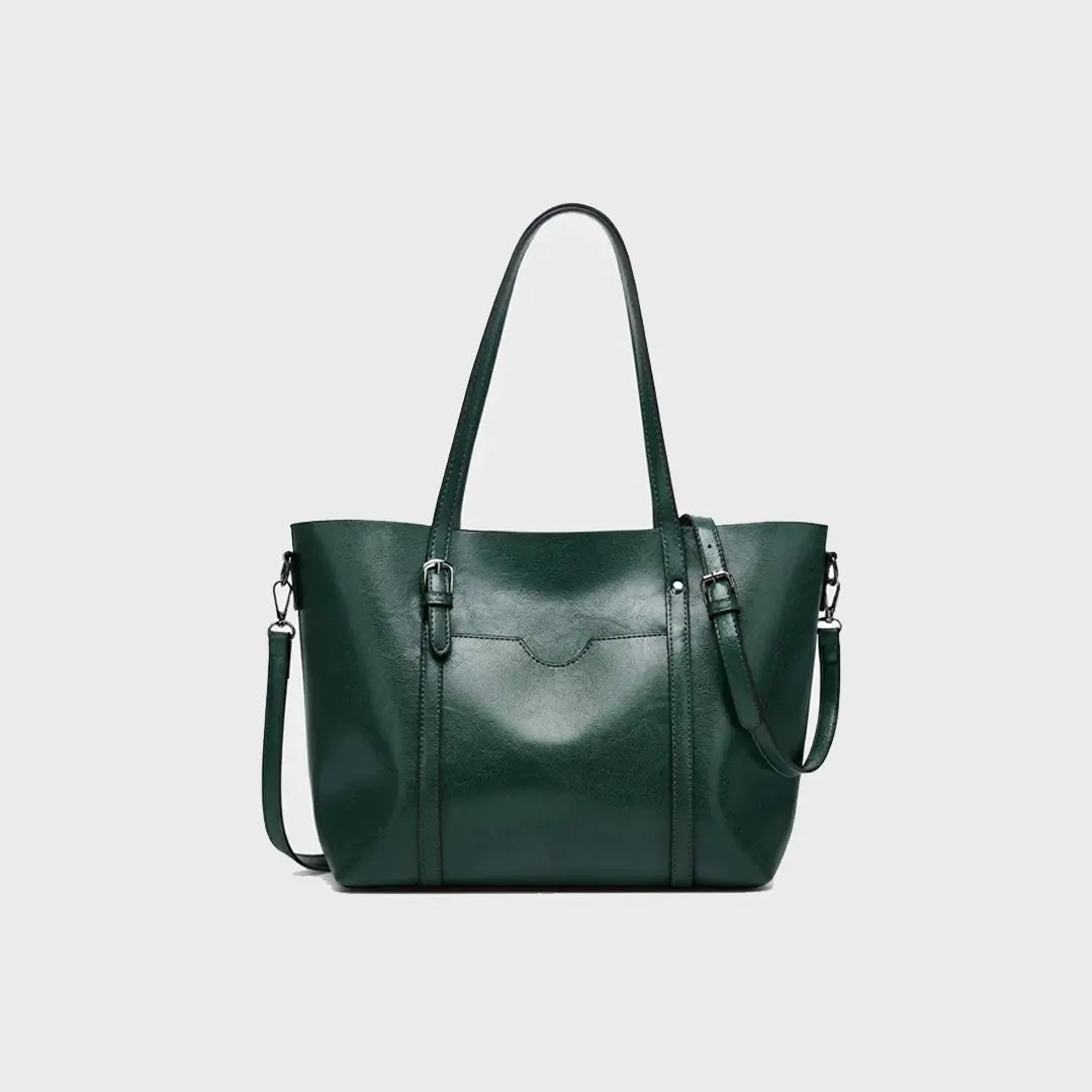 Gexo Structured Black Tote Bag with Crossbody Strap