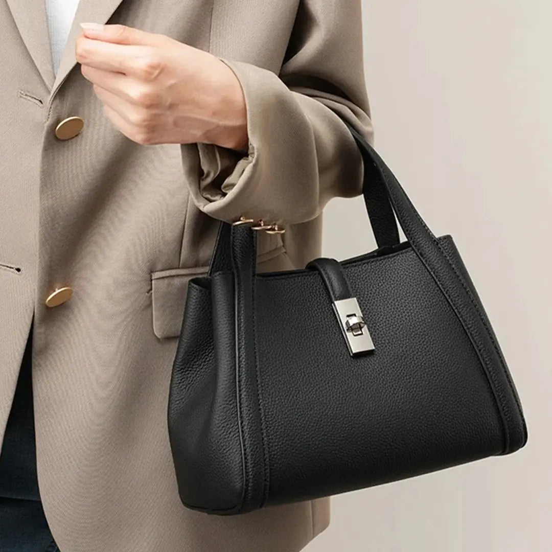 Gexo Structured Top Handle Tote Bag, Compact Everyday Handbag