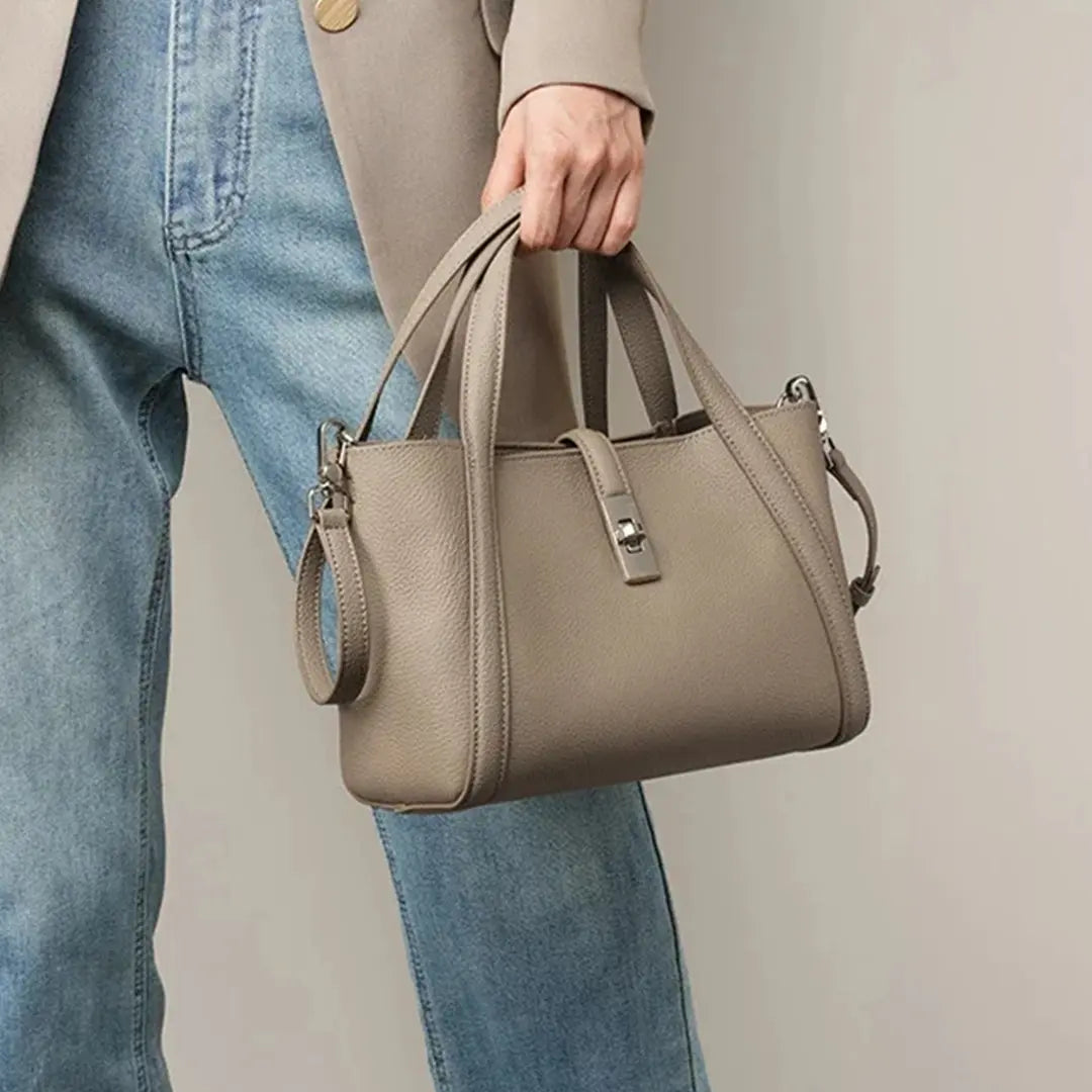 Gexo Structured Top Handle Tote Bag, Compact Everyday Handbag