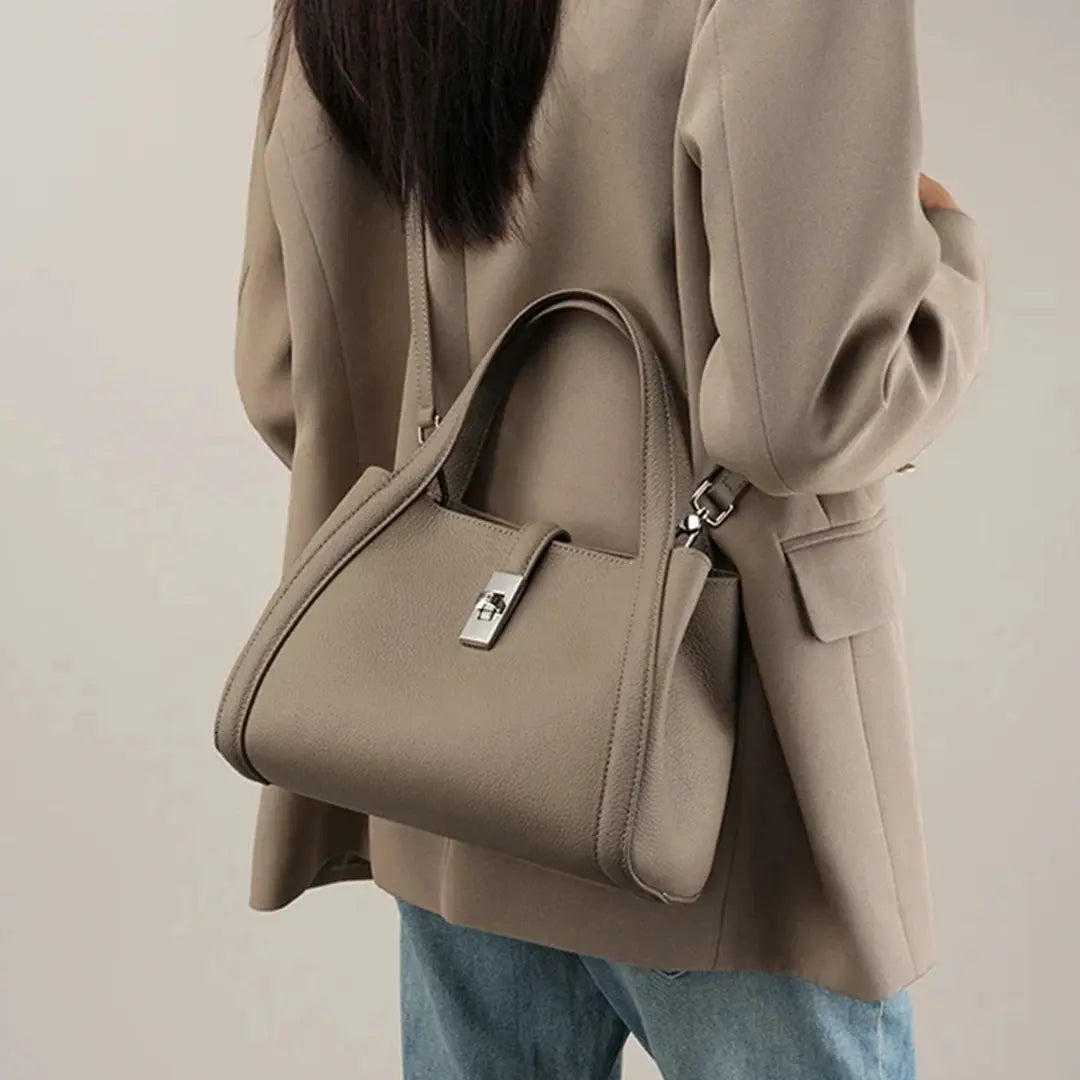 Gexo Structured Top Handle Tote Bag, Compact Everyday Handbag