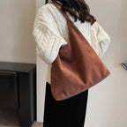 Gexo Suede Shoulder Tote Bag, Large Everyday Hobo Handbag