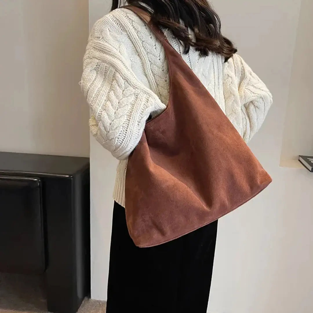 Gexo Suede Shoulder Tote Bag, Large Everyday Hobo Handbag